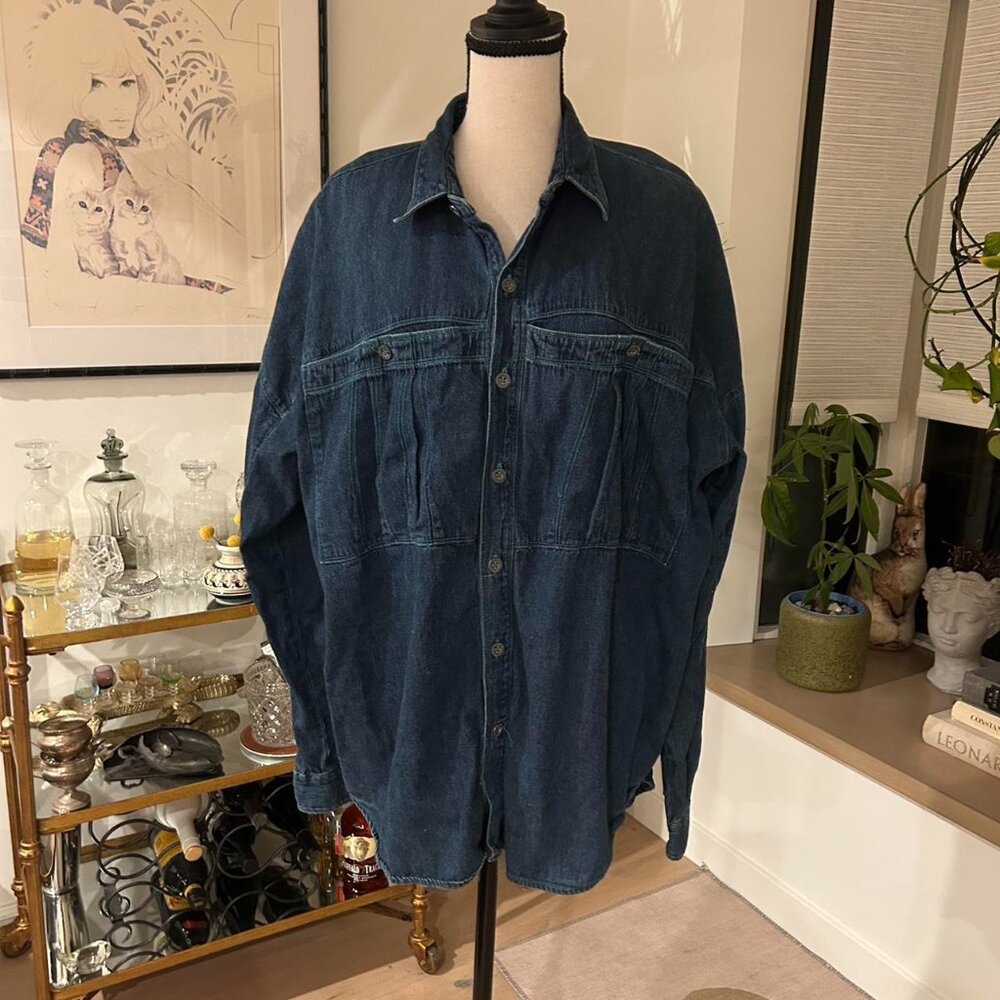Men's Blue and Navy Shirt